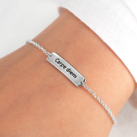&quot;Say It&quot; Armband mit Spr&uuml;chen in Silber...
