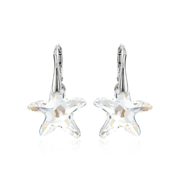 Crystal & Silver Ohrhänger Seestern in Silber Moonlight