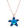 Crystal & Silver Halskette Seestern Silber Rosé Bermuda Blue