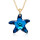 Crystal & Silver Halskette Seestern Silber vergoldet Bermuda Blue