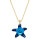 Crystal & Silver Halskette Seestern Silber vergoldet Bermuda Blue