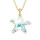 Crystal & Silver Halskette Seestern Silber vergoldet Aurora Borealis