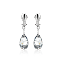 Crystal &amp; Silver Ohrclips Pear