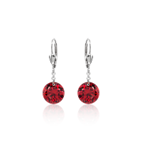 Crystal & Silver Pendel-Ohrhänger Zirkonia Rubin...