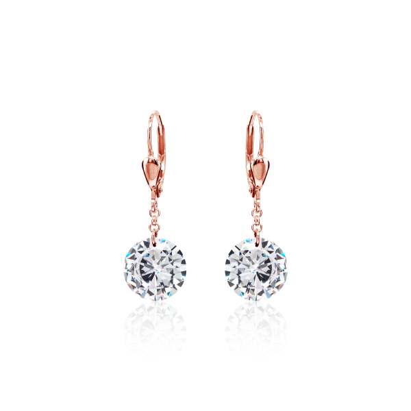 Crystal & Silver Pendel-Ohrhänger Zirkonia Crystal Silber Rosé