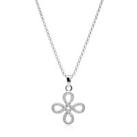 Crystal Silver Halskette Knoten mit Zirkonia
