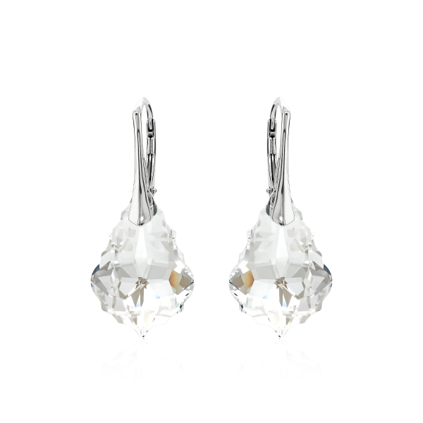 Crystal & Silver Ohrhänger Baroque in Silber Moonlight