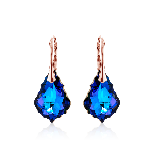 Crystal & Silver Ohrhänger Baroque Silber Rosé Heliotrope