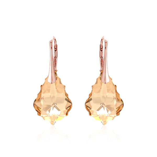 Crystal & Silver Ohrhänger Baroque Silber Rosé Golden Shadow