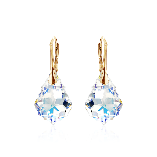 Crystal & Silver Ohrhänger Baroque Silber vergoldet Aurora Borealis