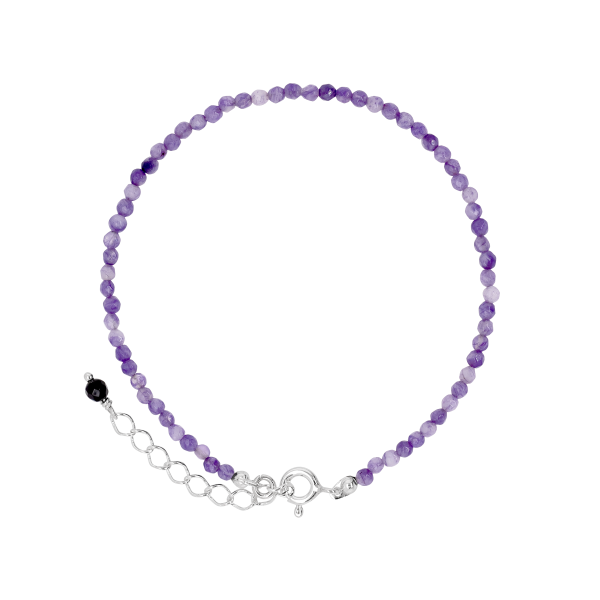 Stone & Silver Armband Achat Violett mix