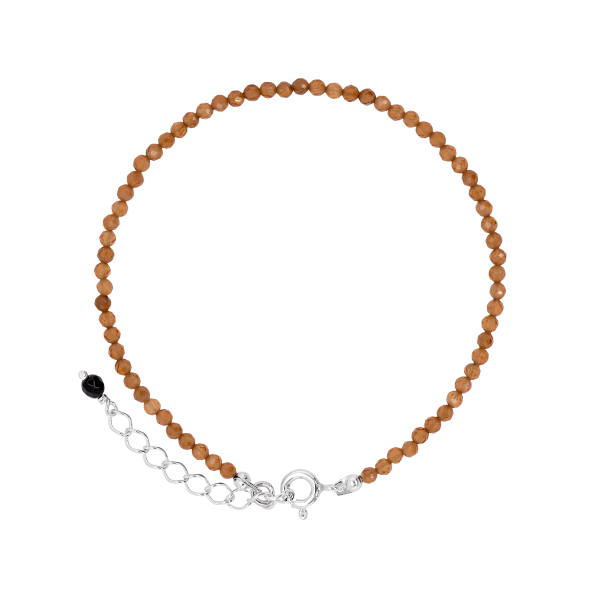 Stone & Silver Armband Granat Orangerot