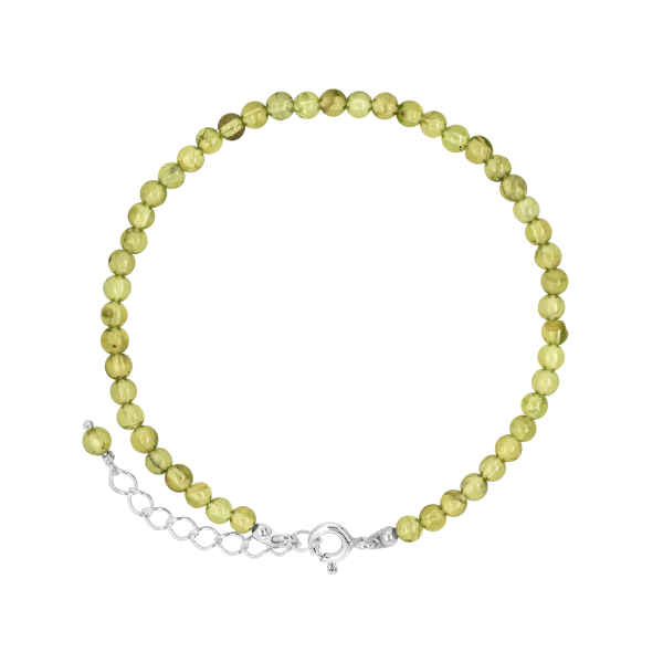 Stone &amp; Silver Armband Peridot