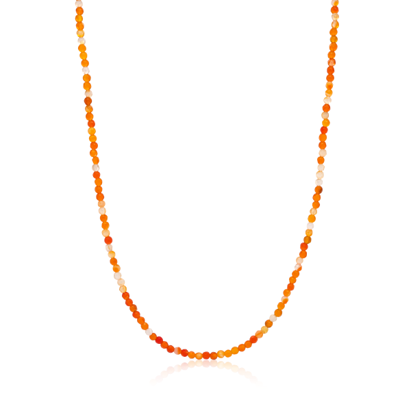 Stone &amp; Silver Choker-Halskette Achat Orange mix