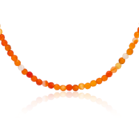 Stone & Silver Choker-Halskette Achat Orange mix