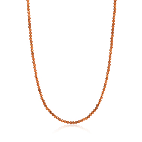 Stone &amp; Silver Halskette Granat Orangerot