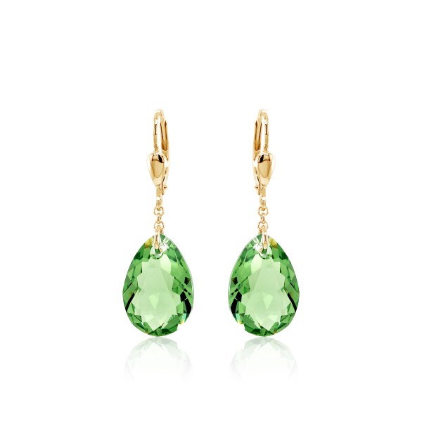 Crystal & Silver Pendel-Ohrhänger Pear Cut
