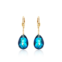 Crystal & Silver Pendel-Ohrhänger Pear Cut