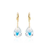 Crystal & Silver Pendel-Ohrhänger Pear Cut