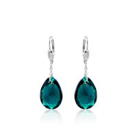 Crystal & Silver Pendel-Ohrhänger Pear Cut in...