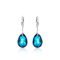 Crystal & Silver Pendel-Ohrhänger Pear Cut in...