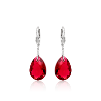 Crystal & Silver Pendel-Ohrhänger Pear Cut in...