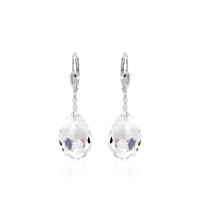 Crystal & Silver Pendel-Ohrhänger Pear Cut in...