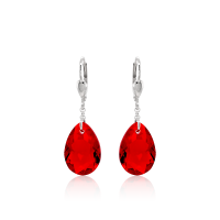 Crystal & Silver Pendel-Ohrhänger Pear Cut in...