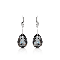 Crystal & Silver Pendel-Ohrhänger Pear Cut in...