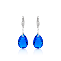 Crystal & Silver Pendel-Ohrhänger Pear Cut in...
