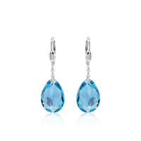 Crystal & Silver Pendel-Ohrhänger Pear Cut in...