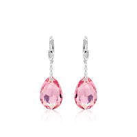 Crystal & Silver Pendel-Ohrhänger Pear Cut in...