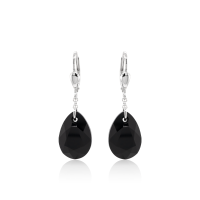 Crystal & Silver Pendel-Ohrhänger Pear Cut in...