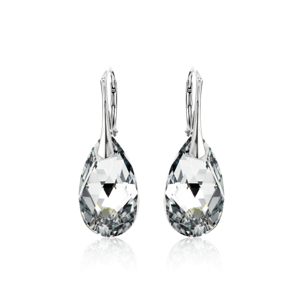 Crystal & Silver Ohrhänger Pear Argent Light in Silber