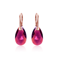Crystal & Silver Ohrhänger Pear Amethyst Shimmer...