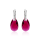 Crystal & Silver Ohrhänger Pear Ruby in Silber