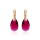 Crystal & Silver Ohrhänger Pear Ruby Silber vergoldet