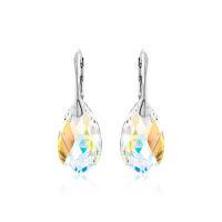 Crystal & Silver Ohrhänger Pear Aurora Borealis...
