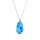 Crystal & Silver Halskette Pear Aquamarine AB in Silber