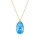 Crystal & Silver Halskette Pear Aquamarine AB Silber vergoldet