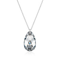 Crystal &amp; Silver Halskette Pear Argent Light in Silber