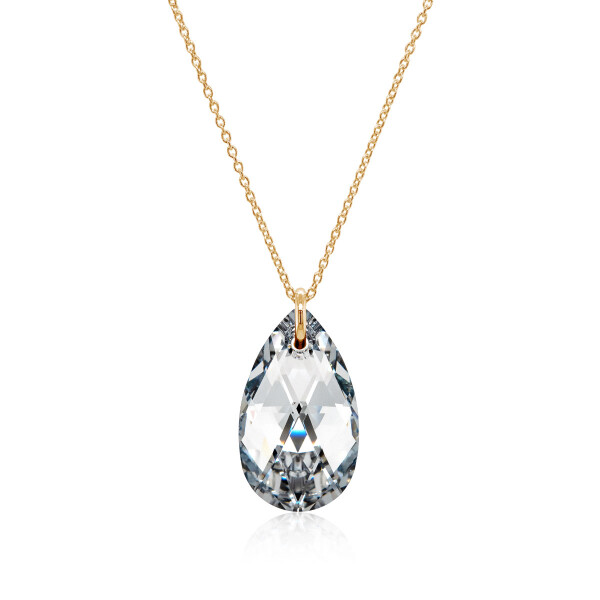 Crystal & Silver Halskette Pear Argent Light Silber vergoldet