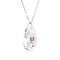 Crystal &amp; Silver Halskette Pear Moonlight in Silber