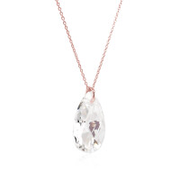 Crystal & Silver Halskette Pear Moonlight Silber Rosé