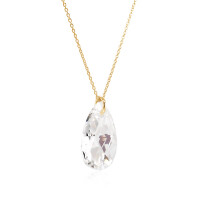 Crystal &amp; Silver Halskette Pear Moonlight Silber vergoldet