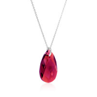 Crystal & Silver Halskette Pear Amethyst Shimmer in Silber