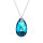 Crystal &amp; Silver Halskette Pear Bermuda Blue in Silber