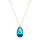 Crystal &amp; Silver Halskette Pear Bermuda Blue Silber vergoldet