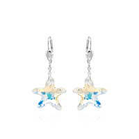 Crystal & Silver Pendel-Ohrhänger Seestern in...