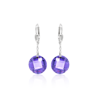 Crystal & Silver Pendel-Ohrhänger Zirkonia in versch. Farben